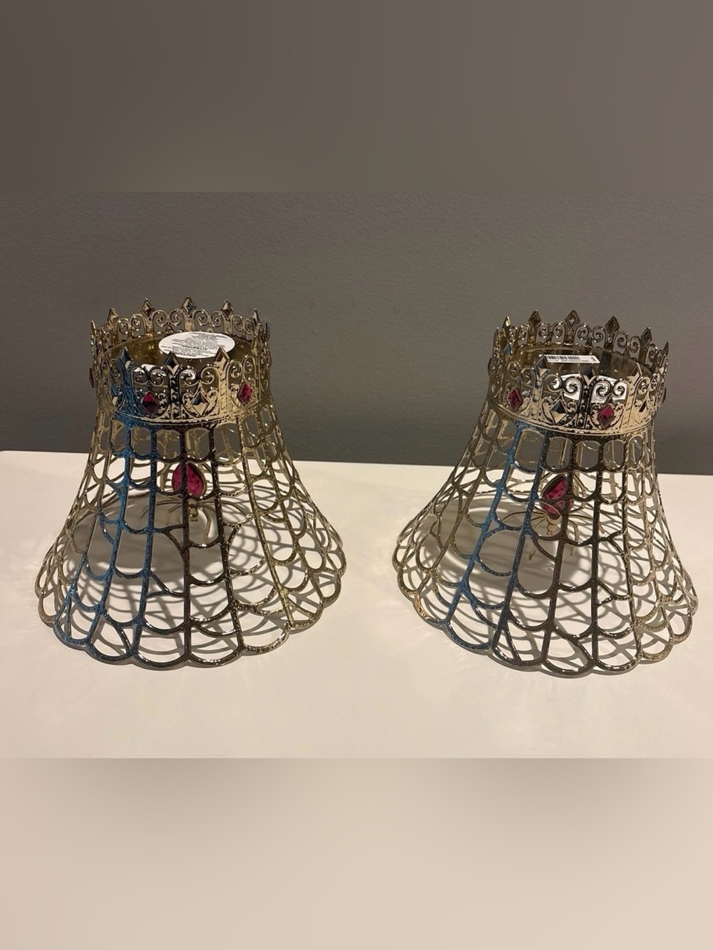 Bath and Body Works Jeweled Spider Web Single Wick Candle Holders (2) NEW